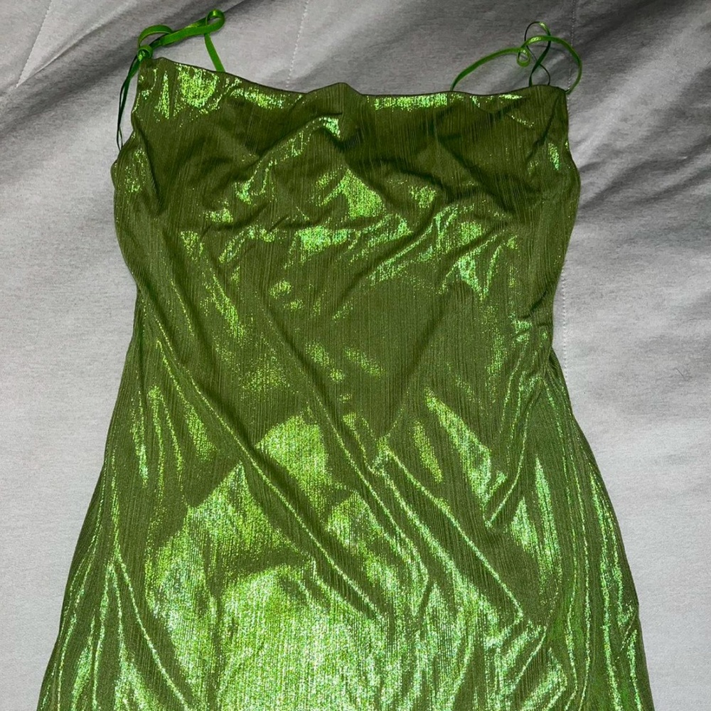 Shiny green dress
